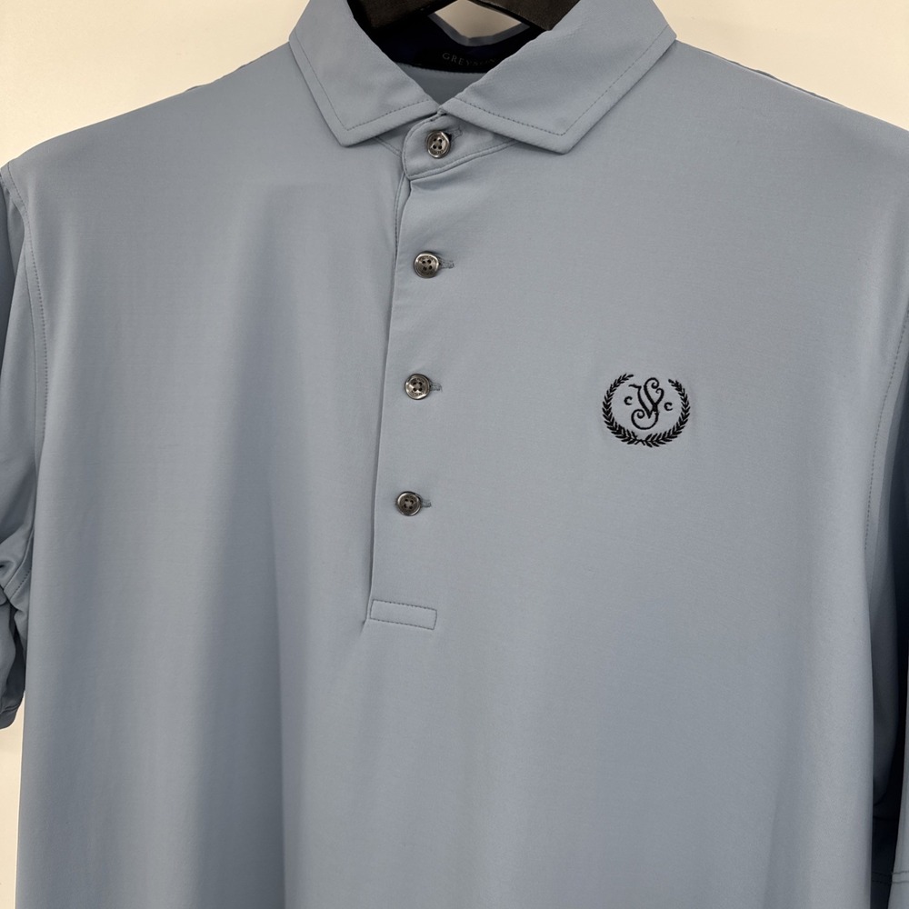 Grayson Polo Shirt‎ Performance Golf Short Sleeve Solid Blue Men's L Siegfried